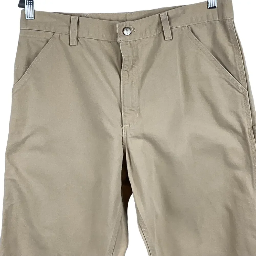 Carhartt B11 Washed Duck Work Pants Cargo Dark Khaki Tan Wet Pants size 36 x 30